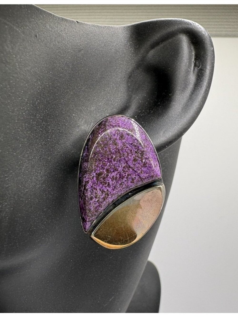 Jay King Desert Rose Trading Purple Stichtite Lepidolite Earrings Sterling 925